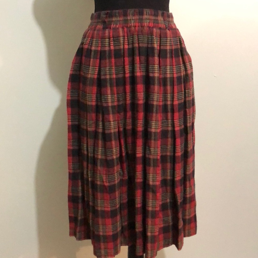 Orvis Plaid Flannel A-Line Skirt Vintage Size 6